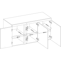 Obývací stěna Rumba + komoda 2F | 270 cm + 148,8 cm | bílá