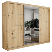 Šatní skříň PALMA se zrcadlem | 250 cm | artisan