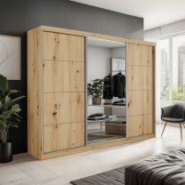 Šatní skříň PALMA se zrcadlem | 250 cm | artisan