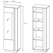 Obývací stěna ARCO s komodou | 6 dílů | 319,5 cm + 138,2 cm | PUSH OPEN | bílá mat/lesk/dub grandson
