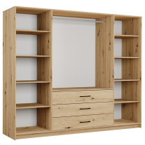 Šatní skříň BELLA se zrcadlem + nástavec | 240 cm | artisan