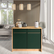 Kuchyňská linka GLAMOUR z | 270x260 cm | SE SOKLEM a s ostrůvkem 126x70 cm | zelená mat/artisan