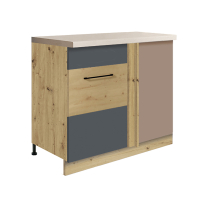 Kuchyňská linka INFINITY s | 270x260 cm | SE SOKLEM | šedá mat/artisan