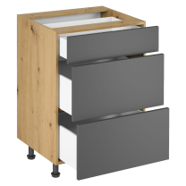 Kuchyně LANGEN šp | s ostrůvkem | 450x230 cm + 155x120 cm | SOKL v CENĚ | push open | artisan/šedá