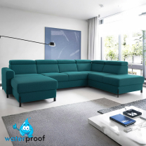 Sedací souprava ULISES U | 179x331x225 | rozkládací + úlož. prostor | tmavě zelená | VÝBĚR NOŽIČEK