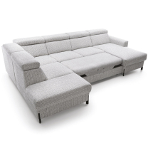 Sedací souprava ULISES U | 225x331x179 | rozkládací + úlož. prostor | tmavě zelená | VÝBĚR NOŽIČEK