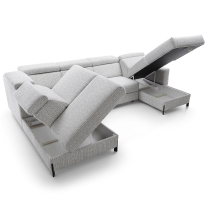 Sedací souprava ULISES U | 225x331x179 | rozkládací + úlož. prostor | tmavě zelená | VÝBĚR NOŽIČEK