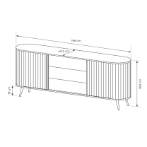 LOVI c | komoda 196 2D3S | 196 cm | dub cremona
