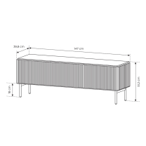 MUTI c | TV stolek RTV 147 | 147 cm | černá