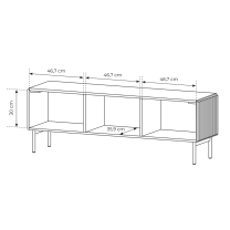 MUTI c | TV stolek RTV 147 | 147 cm | černá