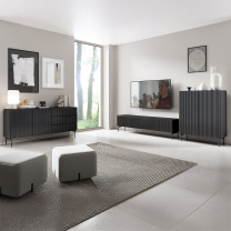 Obývací stěna MUTI A | 3 díly | černá