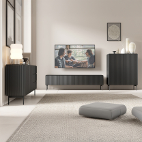 Obývací stěna MUTI A | 3 díly | černá