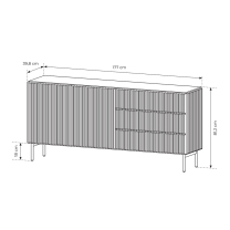 Obývací stěna MUTI A | 3 díly | černá