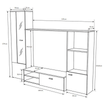 Obývací stěna HUGO | 220 cm | bílá