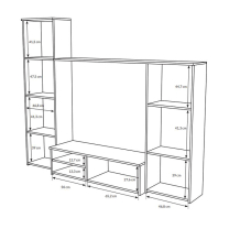 Obývací stěna HUGO | 220 cm | bílá