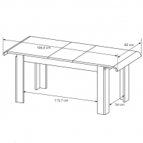 LINK s | rozkládací jídelní stůl | 144,5x80 cm | sonoma