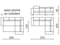 Sedací souprava NEST II | 205x276 cm | rozkládací | VÝBĚR TKANIN a NOŽIČEK