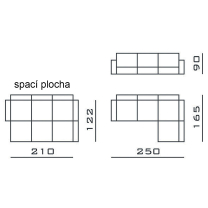 Sedací souprava NIKO | 250x165 cm | PRAVÁ | rozkládací + úložný prostor | VÝBĚR TKANIN