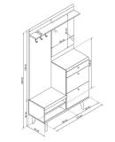 Předsíňová stěna Primo PG110 | dub riviera / bílá