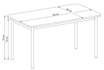 Basic - jídelní stůl BL140 - 140x80 cm