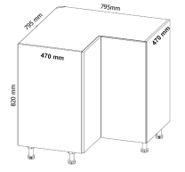 Kuchyňská linka ASPEN gr | 300x230 cm | šedá lesk