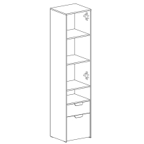 Nano - regál NA3 L/P - dub riviera