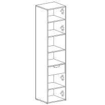 Nano - regál NA5 L/P - dub riviera