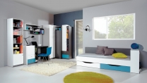 Tablo - TV stolek TA8 - grafit/bílá lux/modrá