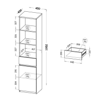 Arca b | regál AR3 | 45 cm | bílá