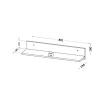 Arca b | závěsná police AR8 | 80 cm | bílá
