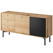 Flow | komoda FK151 | 151x74x41 cm | artisan/černá | POSLEDNÍ KUS