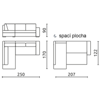 Sedací souprava Malmo - VÝBĚR TKANIN - levá/pravá