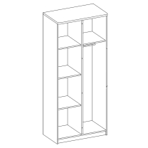 TENUS z | šatní skříň T-15 SZ2D | santana/zelená