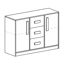 Git - komoda 6 - červená