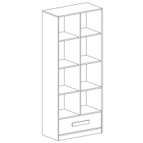 Guliver r | regál 3 | růžová lesk | RŮZNÉ ÚCHYTY