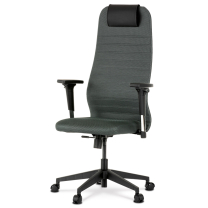 Kancelářské křeslo, potah šedá látka a ekokůže, houpací mechanismus,2D područky