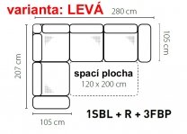 Sedací souprava Genova L1 - VÝBĚR TKANIN - levá/pravá