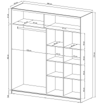 Skříň MIKA I - 200 cm - bílá