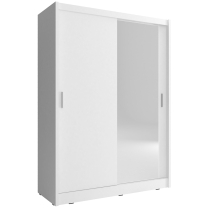 Skříň MAJA - 130 cm | bílá/1x zrcadlo