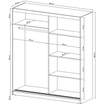 Skříň MAJA VI - 180 cm - bílá