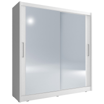 Skříň MAJA VI | 200 cm | se zrcadly | bílá