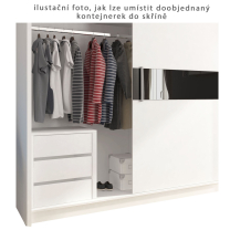 Skříň MAJA VI | 200 cm | se zrcadly | bílá