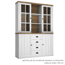 PROVENCE a | nástavec W2D na komodu | 130 cm | andersen/lefkas