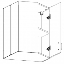 PROVENCE k | horní skříňka G60N rohová s policí | 60x60 cm | bílá/borovice andersen