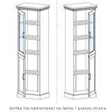 ROYAL r | vitrína W1D | 57 cm | UNI provedení | borovice nordická