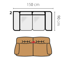 Pohovka Dubai sofa 2 - 150 cm - bez funkce - VÝBĚR TKANIN