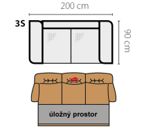 Pohovka Dubai sofa 3S | 200 cm | s úložným prostorem | VÝBĚR TKANIN