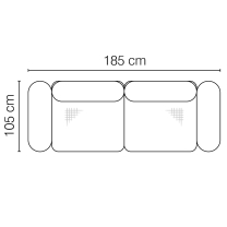 Pohovka ROSSO sofa 2 | 185 cm | NEROZKLÁDACÍ | výběr tkanin