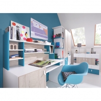 PLANET m | TV stolek PL10 | 120 cm | modrá/dub/bílá