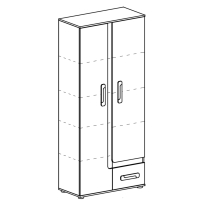 Apetito A | šatní skříň 3 | 85 cm | s policemi | antracit